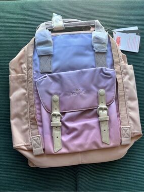 NWT Doughnut Macaroon Standard Backpack Sky Sunrise Bag Cute Rainbow Gradient